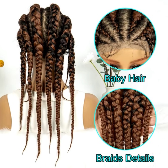 Brand New Braided Wig Synthetic Short Cornrows - Picture 4 of 7